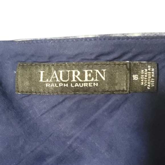 Lauren Ralph Lauren Patchwork Print Linen Sleeveless Dress - 16 - Like New - Picture 10 of 10